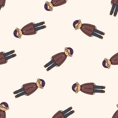 boy man cartoon seamless pattern background N18