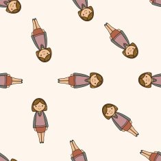 lady girl cartoon seamless pattern background N23