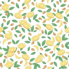 Pattern lemon and nuts Fresh background