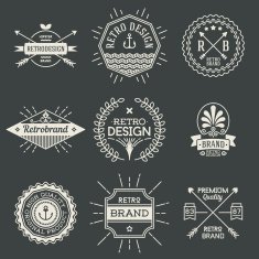 Retro design insignias logotypes set 1 Vector vintage elements