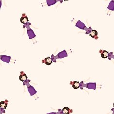 lady girl cartoon seamless pattern background N33