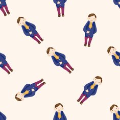 boy man cartoon seamless pattern background N19