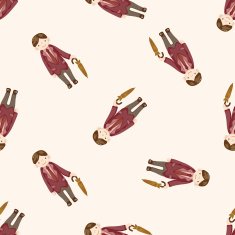 boy man cartoon seamless pattern background N23