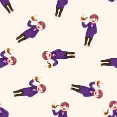 boy man cartoon seamless pattern background N26