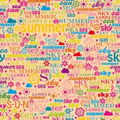 Abstract colorful image made from words which relate with summer N5