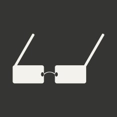 Flat in black and white mobile application glasses N2