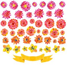background from watercolor colorful flowers N3