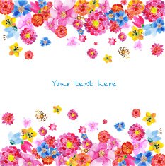 background from watercolor colorful flowers N7