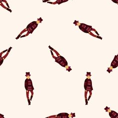 boy man cartoon seamless pattern background N28