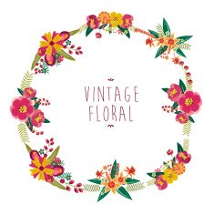 Retro floral frame collection for wedding vector illustration N2