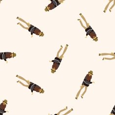 boy man cartoon seamless pattern background N30