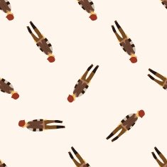 boy man cartoon seamless pattern background N31