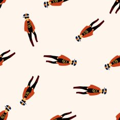 boy man cartoon seamless pattern background N35