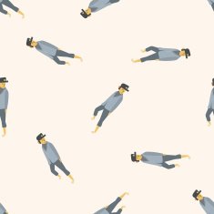 boy man cartoon seamless pattern background N36