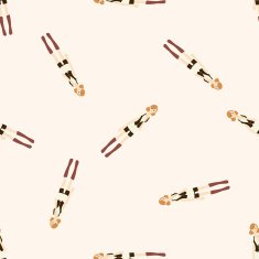 lady girl cartoon seamless pattern background N41