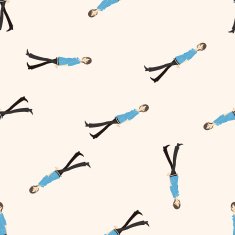 lady girl cartoon seamless pattern background N43