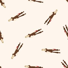 lady girl cartoon seamless pattern background N44