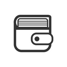 Wallet with zipper icon vector illustration eps10 on white backg