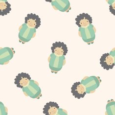 family grandmother character cartoon seamless pattern background N4