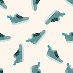 shoe style cartoon seamless pattern background N3