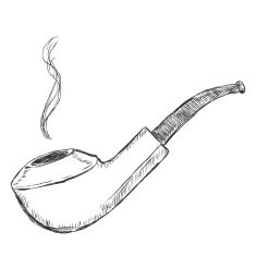 Vector Single Sketch Tobacco Pipe - Bent Bulldog N2