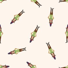 party person cartoon seamless pattern background N2