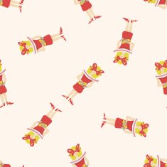 party person cartoon seamless pattern background N4
