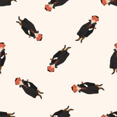 party person cartoon seamless pattern background N5