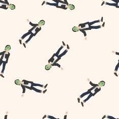 party person cartoon seamless pattern background N6