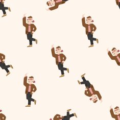 party person cartoon seamless pattern background N9