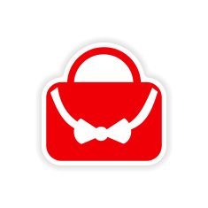 icon sticker realistic design on paper bag N2