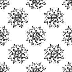 Black and white flower seamless background Vector illustration N2