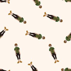 boy man cartoon seamless pattern background N37