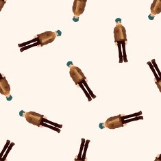 boy man cartoon seamless pattern background N40