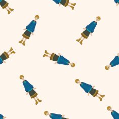 lady girl cartoon seamless pattern background N47
