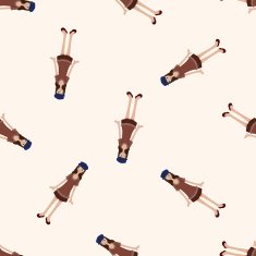 lady girl cartoon seamless pattern background N49