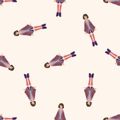 lady girl cartoon seamless pattern background N53