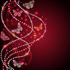 background with flowers and butterflies gems