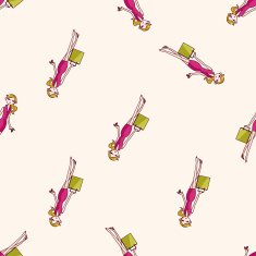 shopping girl cartoon seamless pattern background N8