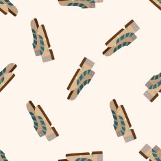 shoe style cartoon seamless pattern background N11