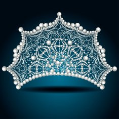 crown tiara with pearl white female