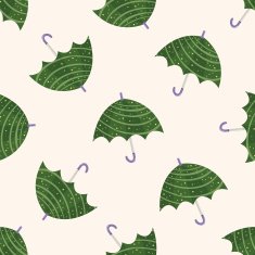 Umbrella theme emets cartoon seamless pattern background N3