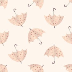 Umbrella theme emets cartoon seamless pattern background N9