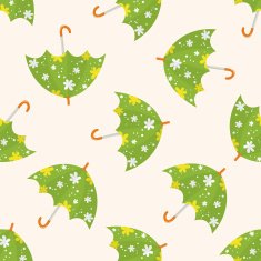 Umbrella theme emets cartoon seamless pattern background N15