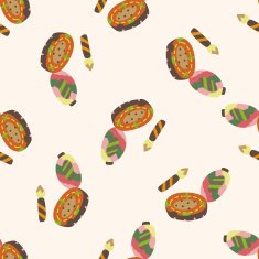 eye liner and eyeshadow cartoon seamless pattern background