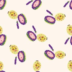 eye liner and eyeshadow cartoon seamless pattern background N2