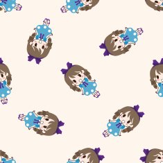 girl cartoon seamless pattern background N7