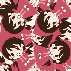 girl cartoon seamless pattern background N8
