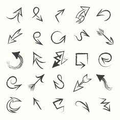 Hand drawn sketch arrows N2