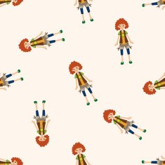 lady girl cartoon seamless pattern background N60